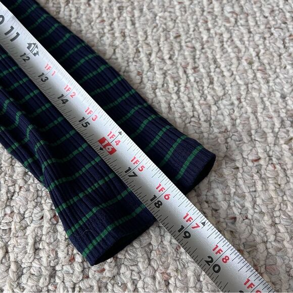 ANTHROPOLOGIE MAEVE Flores Blue Green Ribbed Striped Midi Dress Medium - Picture 11 of 15